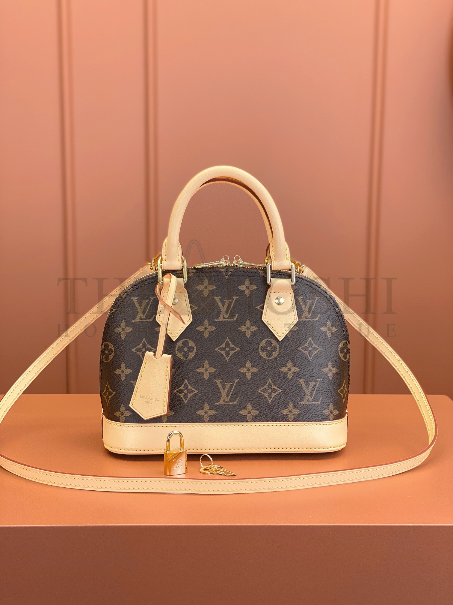 L0vis Vvtt0n LV Women Alma BB Handbag Monogram Coated Canvas Smooth Cowhide M53152 Master Quality