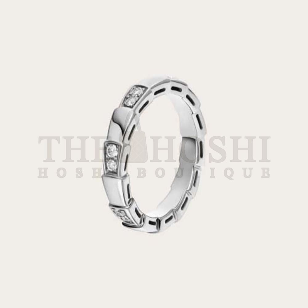 Bv1g*ai Women Use of Unconventional Materials Serpenti Viper Ring-Silver Master Quality