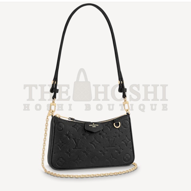 L0vis Vvtt0n LV Women Easy Pouch On Strap Black Monogram S*pple Grained Cowhide Master Quality