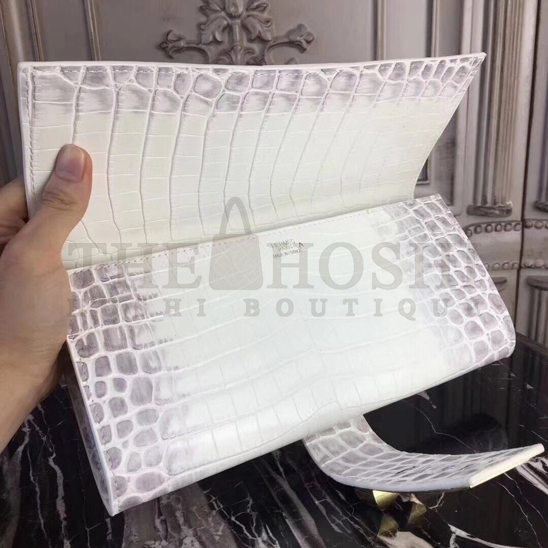 H**me5 Medor Clutch Bag In White Crocodile Leather Master Quality