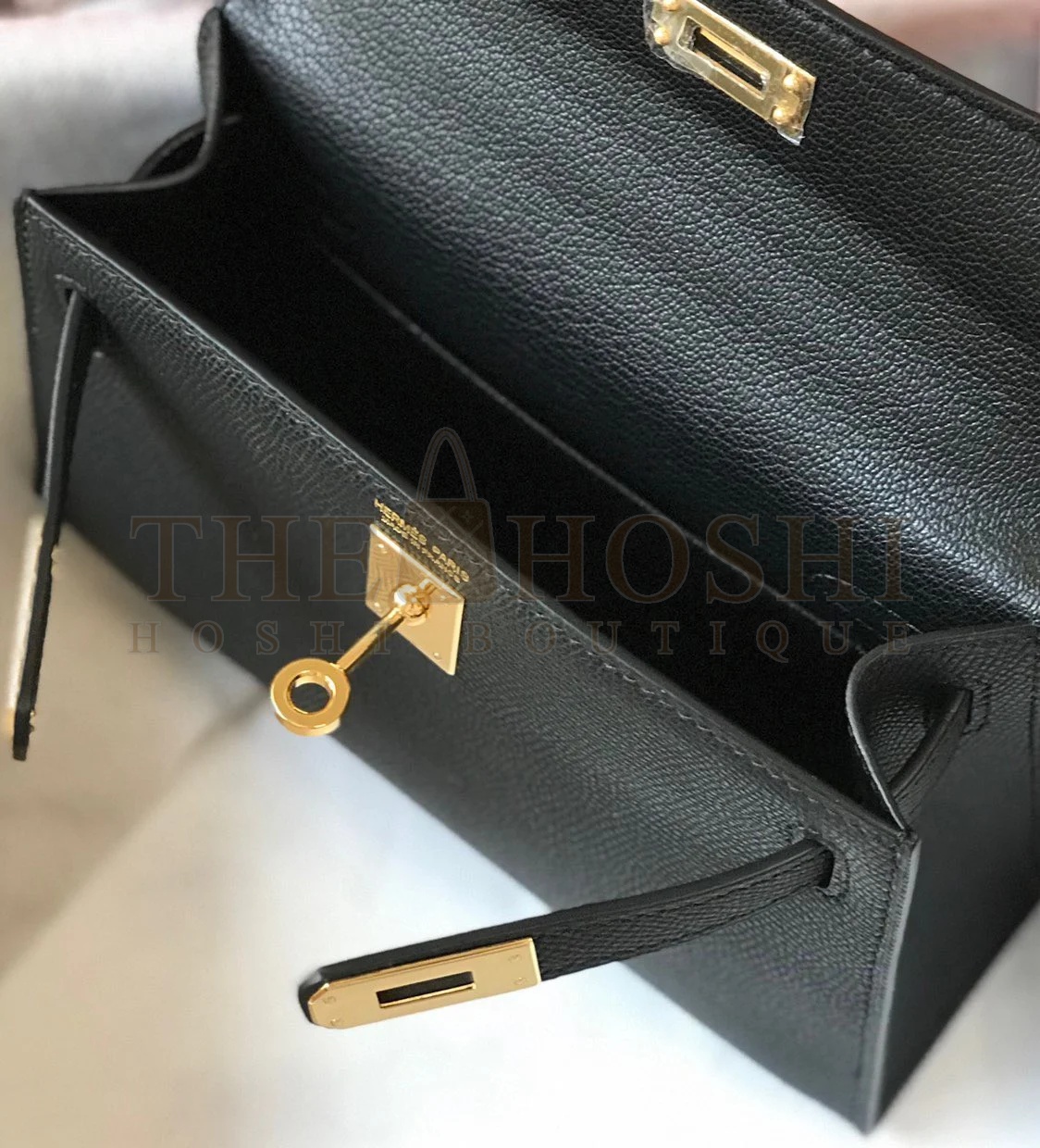 H**me5 Kelly Mini II Sellier Bag In Black Epsom Leather Master Quality