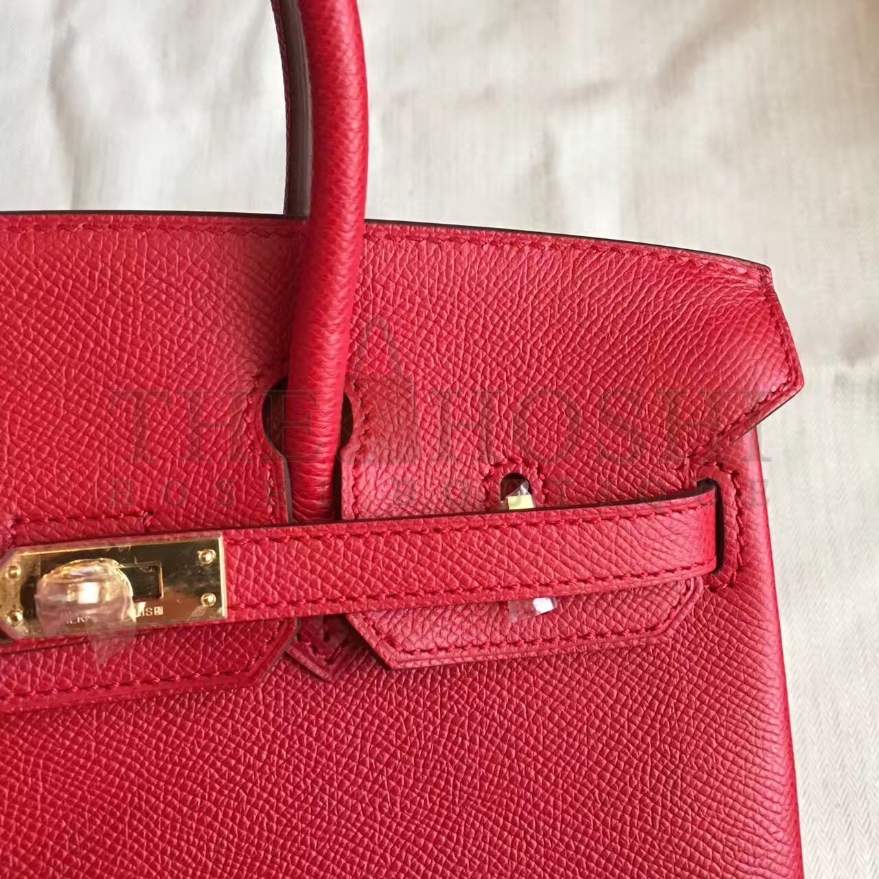 H**me5 Red Birkin 25cm Epsom Handmade Bag Master Quality
