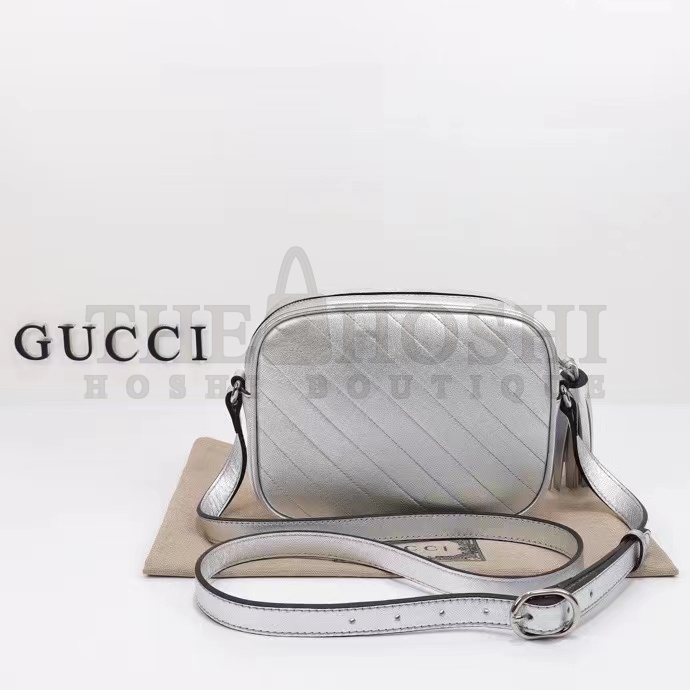 Gvc*1 Women GG Blondie Small Shoulder Bag Metallic Silver Leather Zipper Closure Master Quality