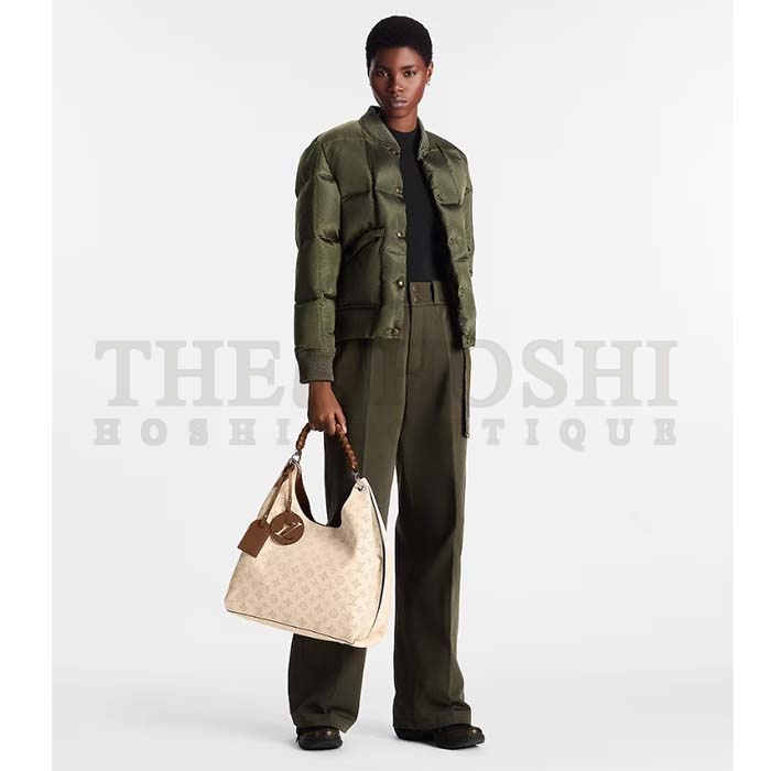 L0vis Vvtt0n LV Women Carmel Hobo Bag Crème Beige Mahina Perforated Calf Leather Master Quality