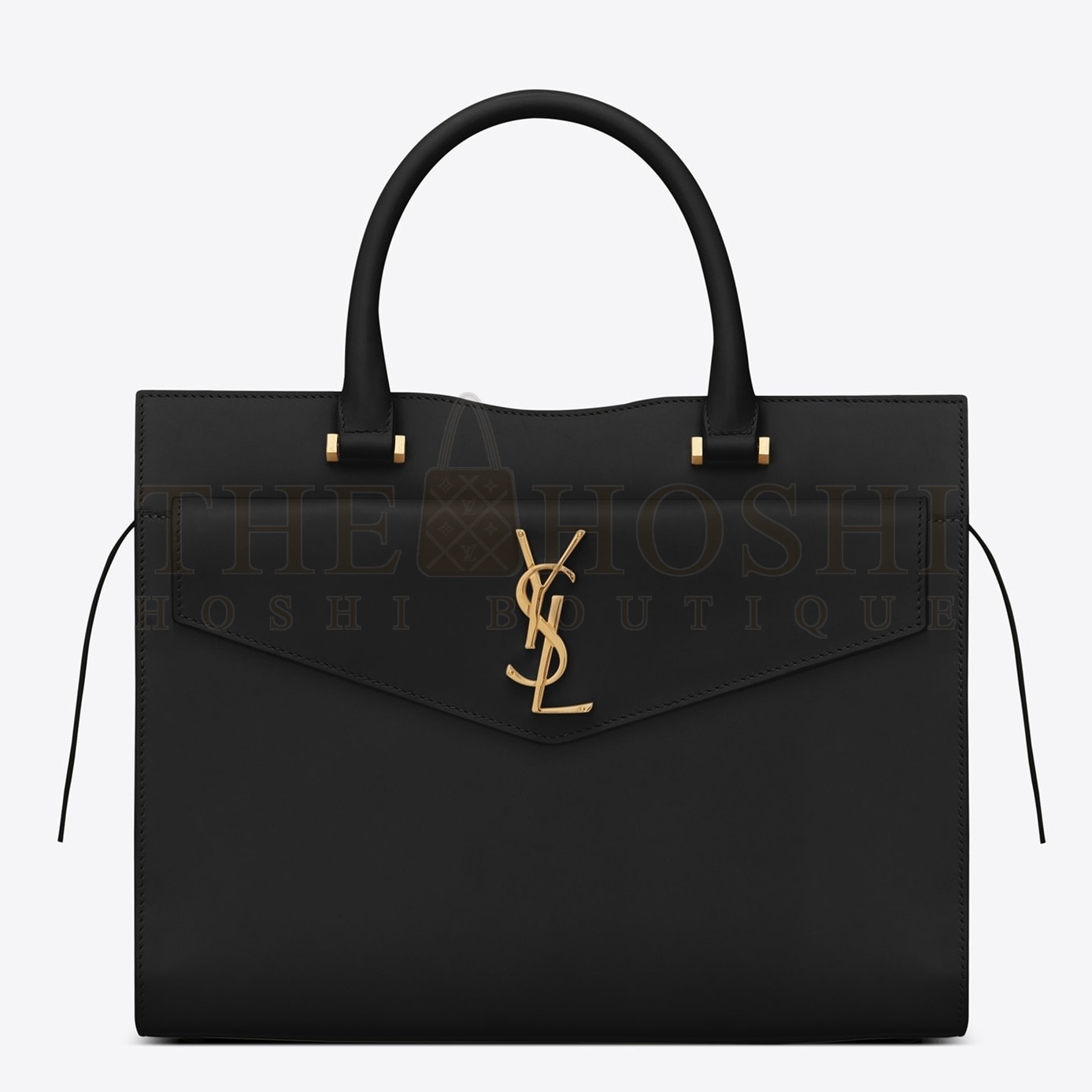 Sa1nt Lau*nt Medium Uptown Tote In Black Smooth Leather Master Quality