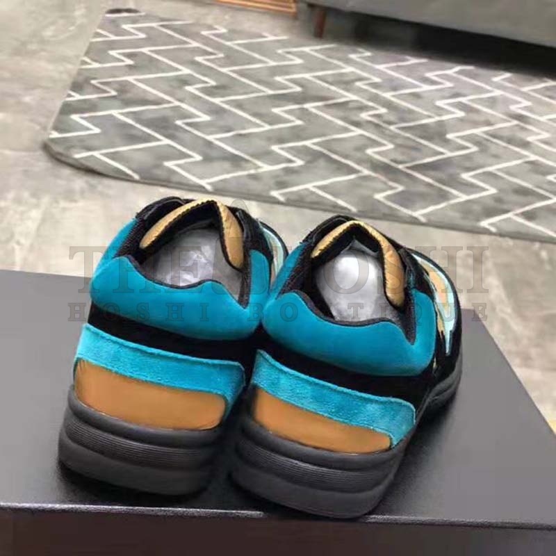 Ch**el Women Velvet Calfskin & Mixed Fibers Sneakers-Gold Master Quality