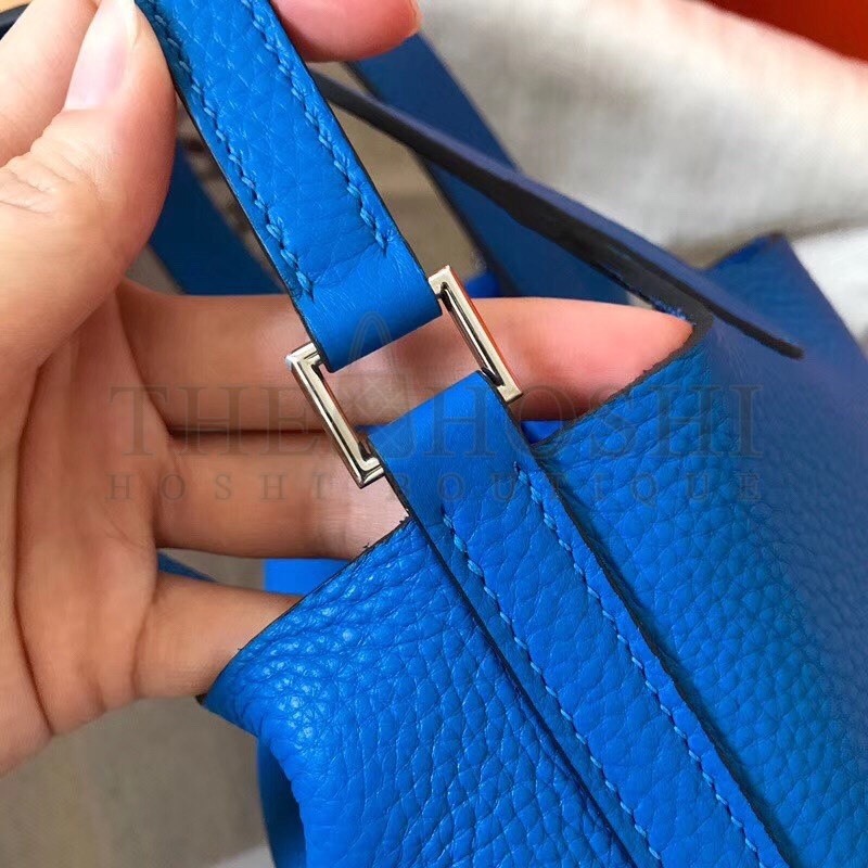 H**me5 Blue Hydra Picotin Lock PM 18cm Handmade Bag Master Quality