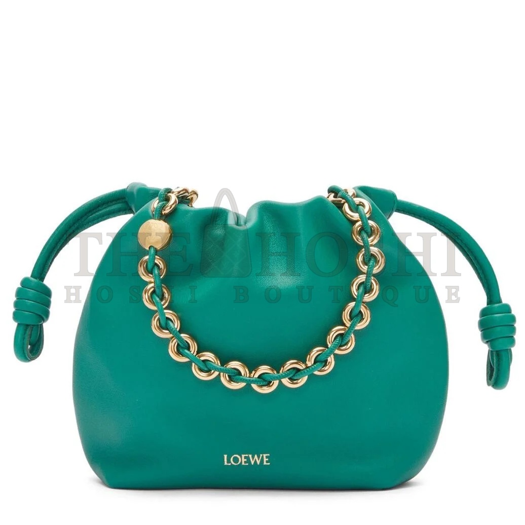 L0ew* Mini Flamenco Purse Bag in Green Nappa Lambskin Master Quality