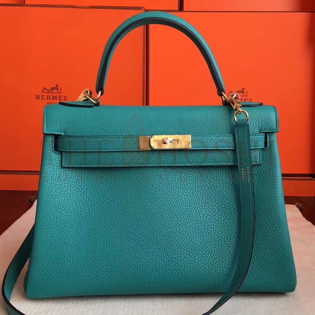 H**me5 Blue Paon Clemence Kelly Retourne 32cm Handmade Bag Master Quality