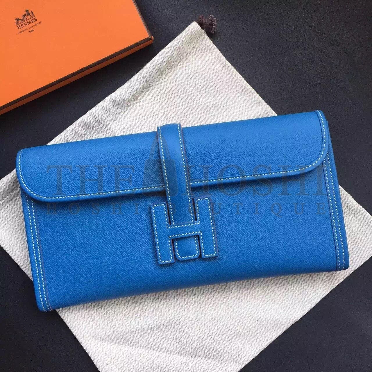 H**me5 Blue Epsom Jige Elan 29 Clutch Bag Master Quality