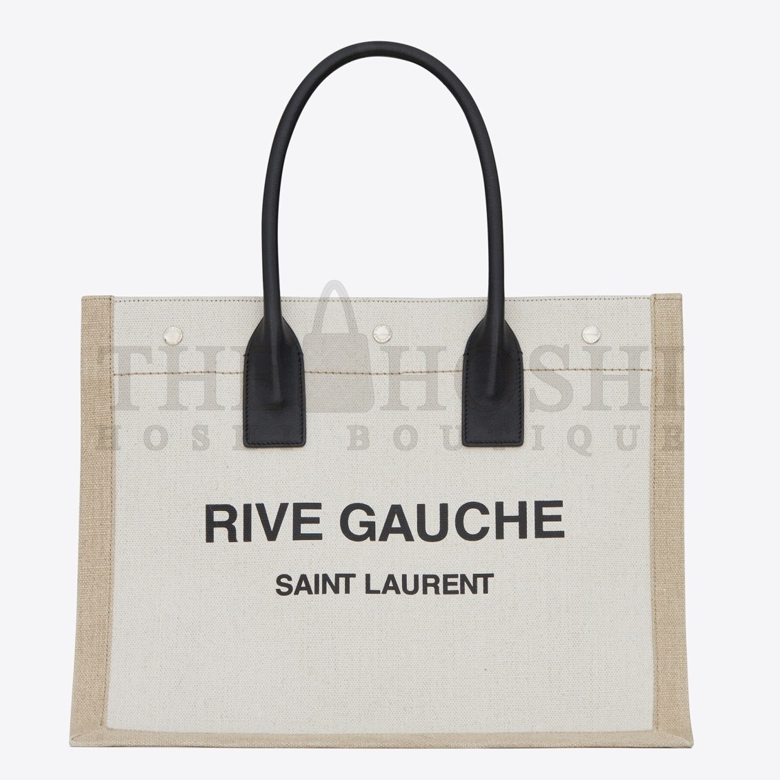 Sa1nt Lau*nt Rive Gauche Small Tote Bag in White Linen and Leather Master Quality