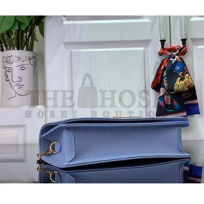 L0vis Vvtt0n LV Women Wallet On Chain Lily Blue Hour Monogram Empreinte Embossed S*pple Grained Cowhide Leather Master Quality