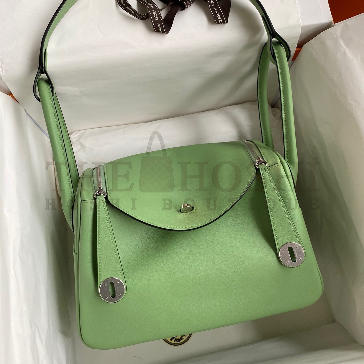 H**me5 Lindy 26 Handmade Bag In Vert Cypres Swift Calfskin Master Quality