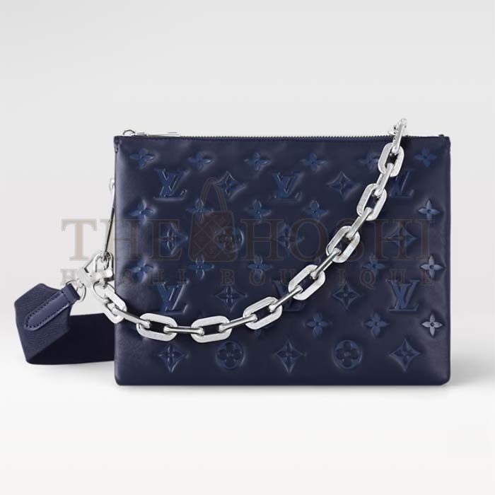 L0vis Vvtt0n LV Women Coussin PM Handbag Marine Blue Monogram Embossed Puffy Lambskin Calfskin Leather Master Quality