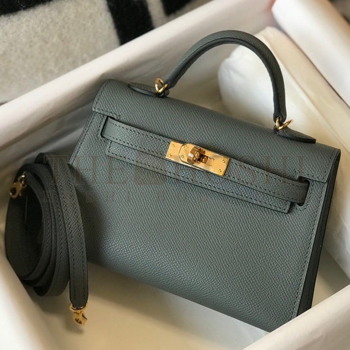 H**me5 Kelly Mini II Sellier Bag In Vert Amande Epsom Leather GHW Master Quality