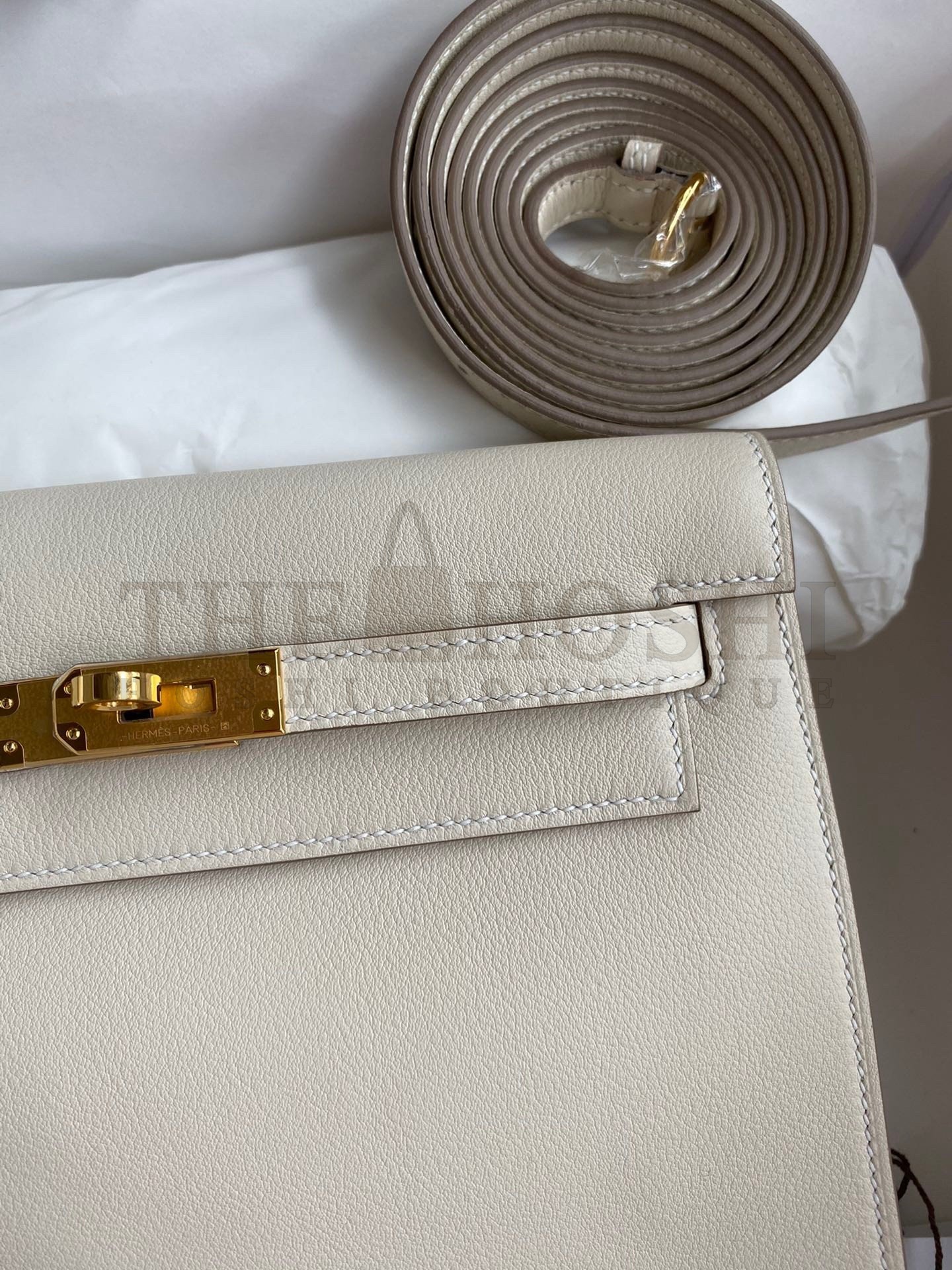 H**me5 Kelly Danse II Handmade Bag In Craie Evercolor Calfskin Master Quality