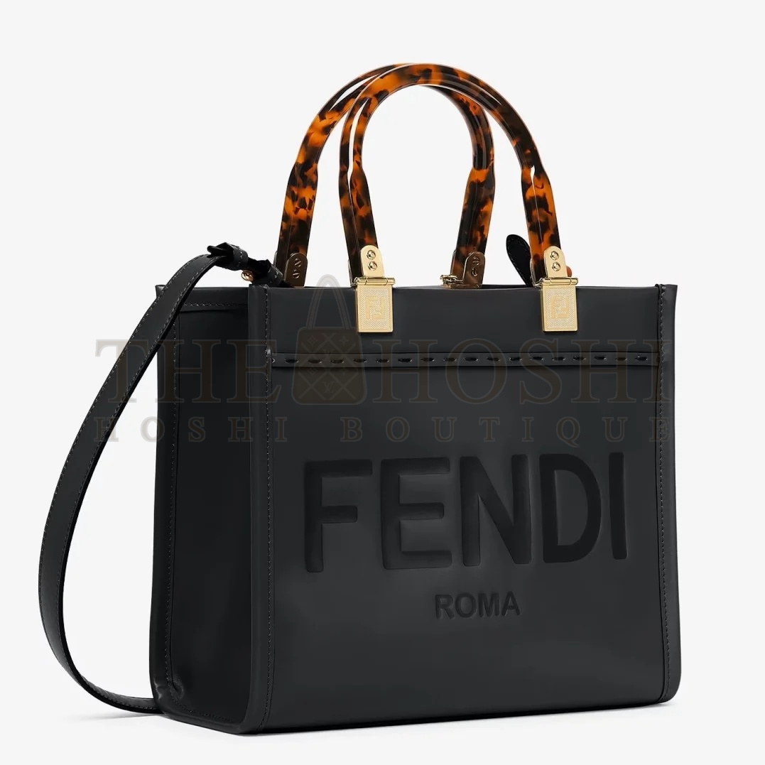 F**di Sunshine Small Tote Bag In Black Calfskin Master Quality