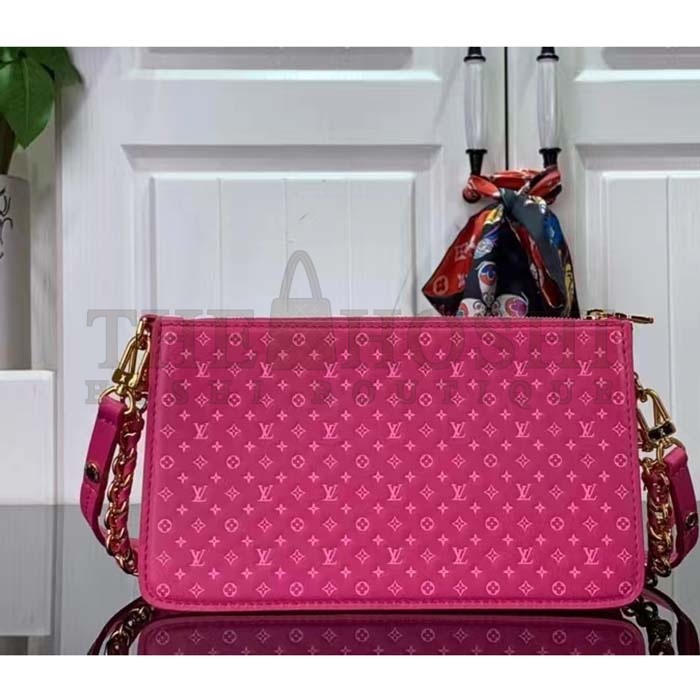 L0vis Vvtt0n LV Women Lexington Pouch Rose Pink Monogram-Embossed Calf Leather Master Quality