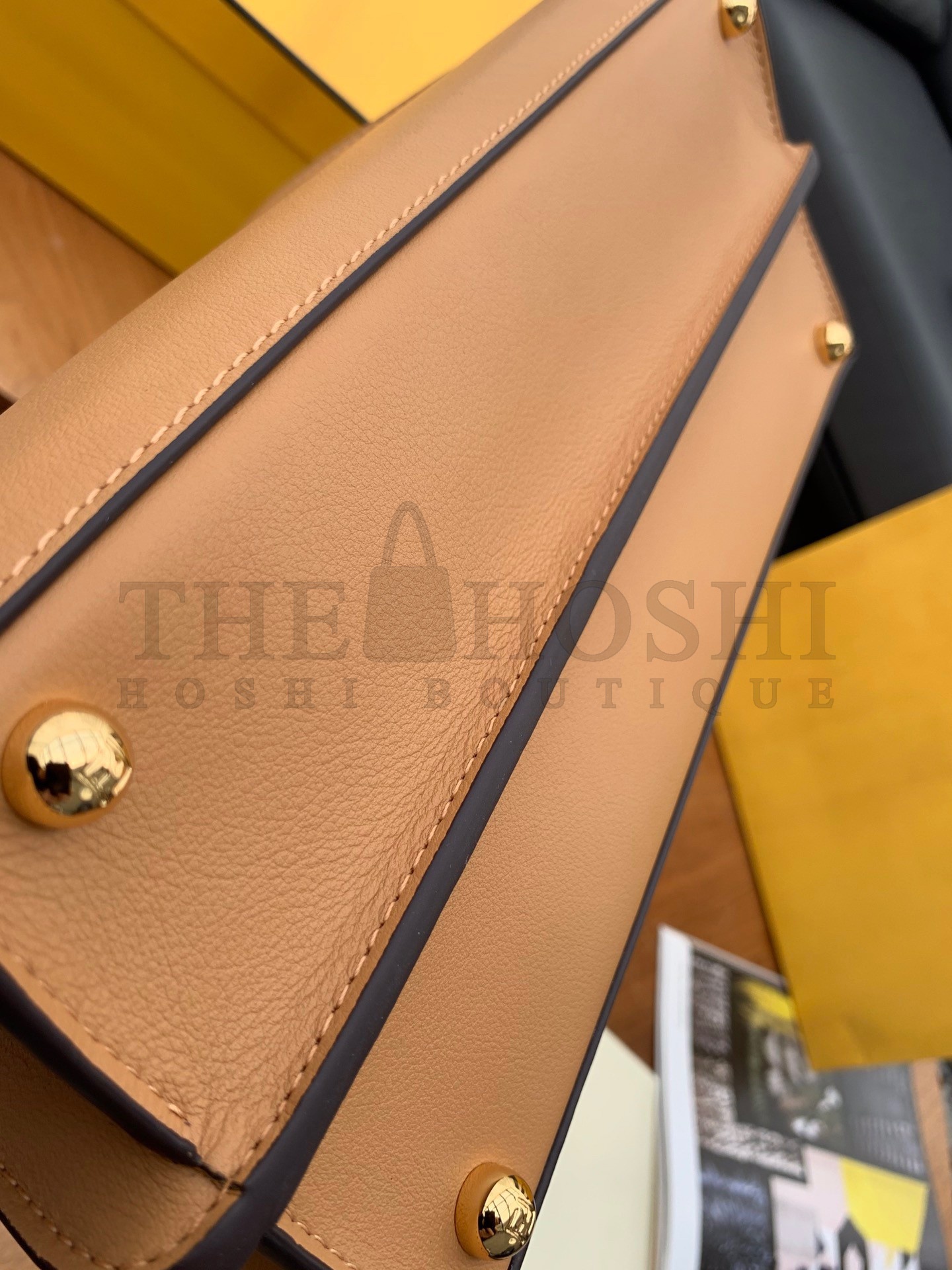 F**di Peekaboo ISeeU Medium Bag In Beige Calfskin Master Quality