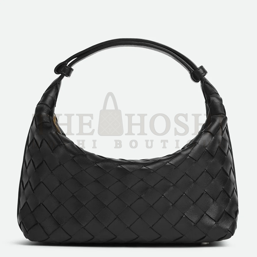 B0tt*ga Ven*ta Mini Wallace Bag in Black Intrecciato Calfskin Master Quality