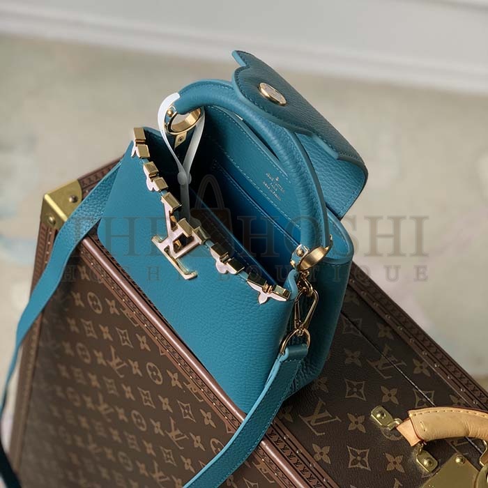 L0vis Vvtt0n LV Women Capucines Mini Handbag Green Taurillon Cowhide Leather Master Quality