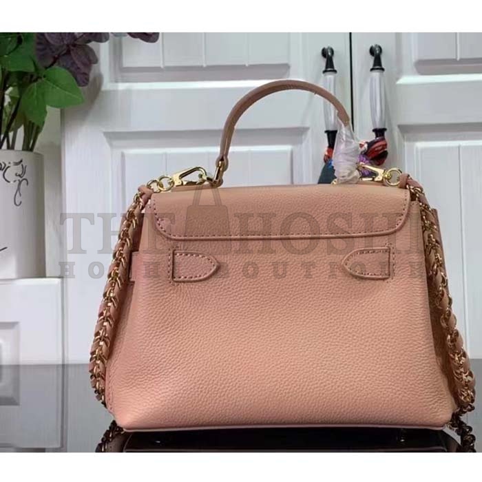 L0vis Vvtt0n LV Women Lockme Ever Mini Handbag Pink Grained Calf Leather Master Quality