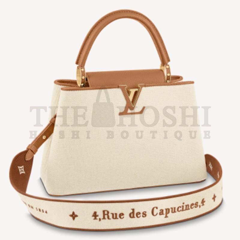 L0vis Vvtt0n LV Women Capucines MM Handbag Caramel Brown Taurillon Leather Canvas Master Quality
