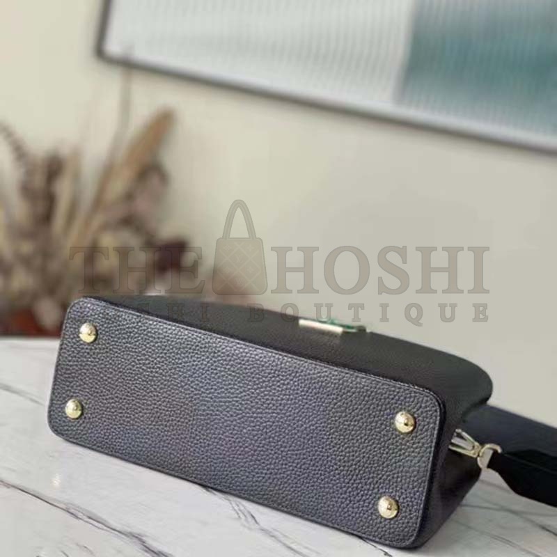 L0vis Vvtt0n LV Women Capucines BB Handbag Black Taurillon Cowhide Leather Master Quality