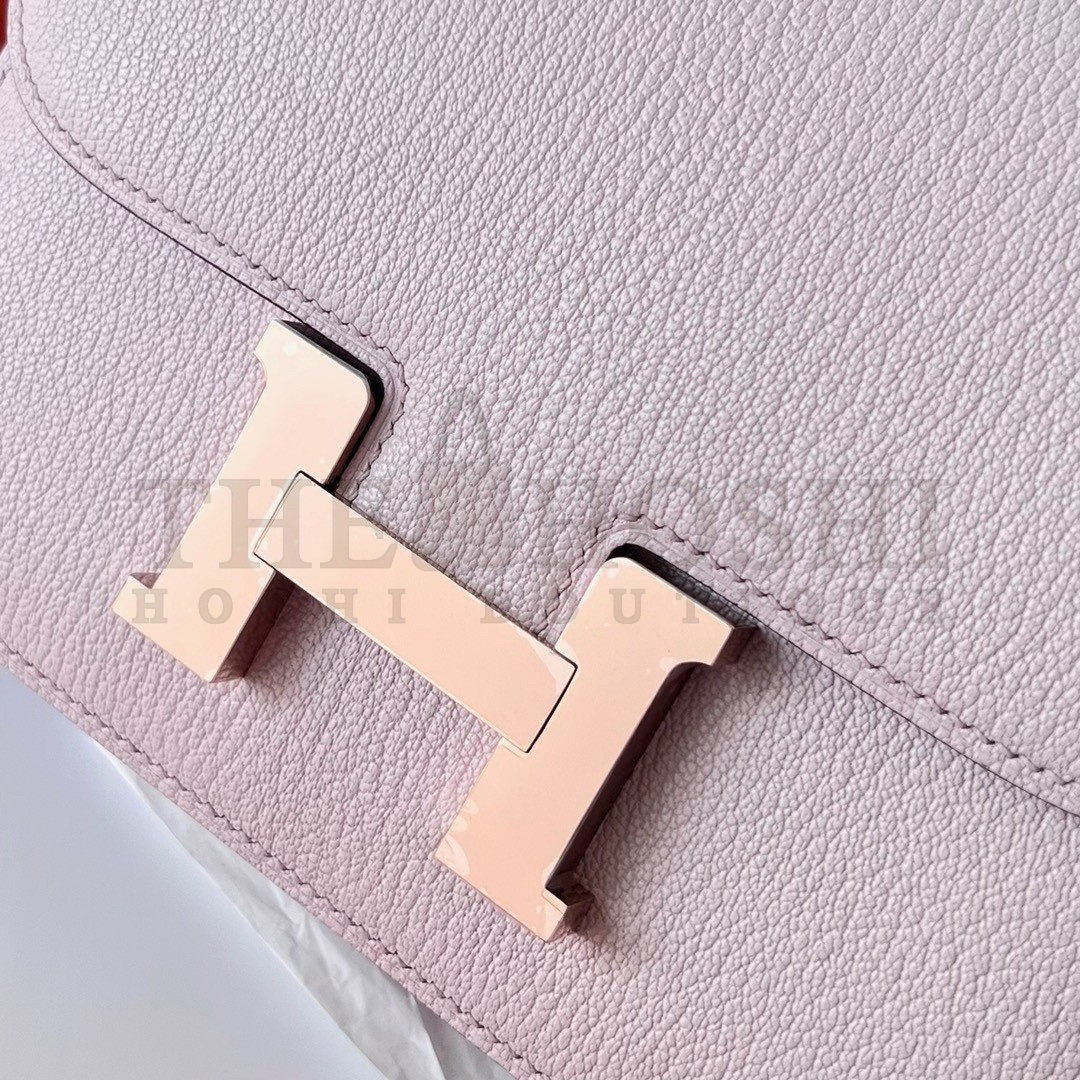 H**me5 Constance 18 Handmade Bag In Mauve Pale Chevre Mysore Leather Master Quality