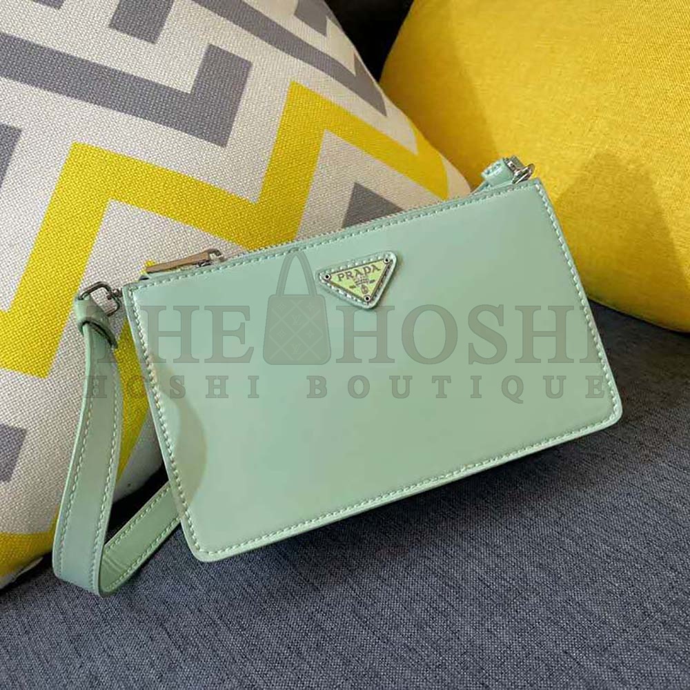 Pra*a Women Brushed Leather Mini-Bag-Aqua Master Quality