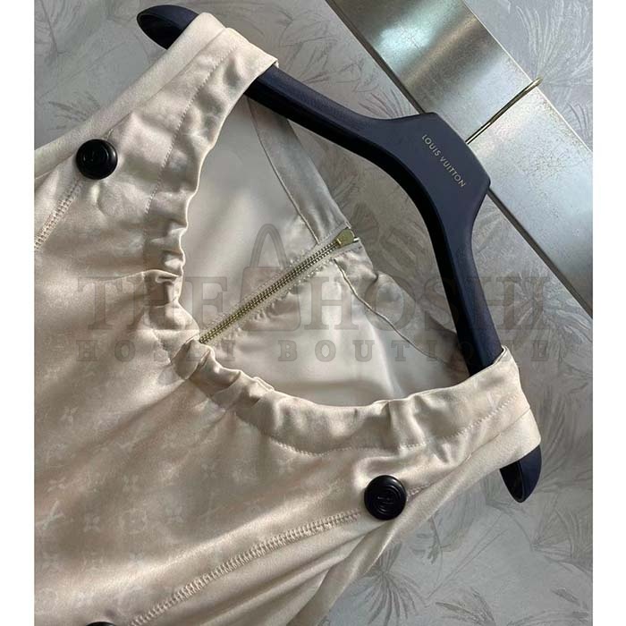 L0vis Vvtt0n LV Women Drawstring Scuba Dress Pinkish Beige Regular Fit 1AFCI8 Master Quality