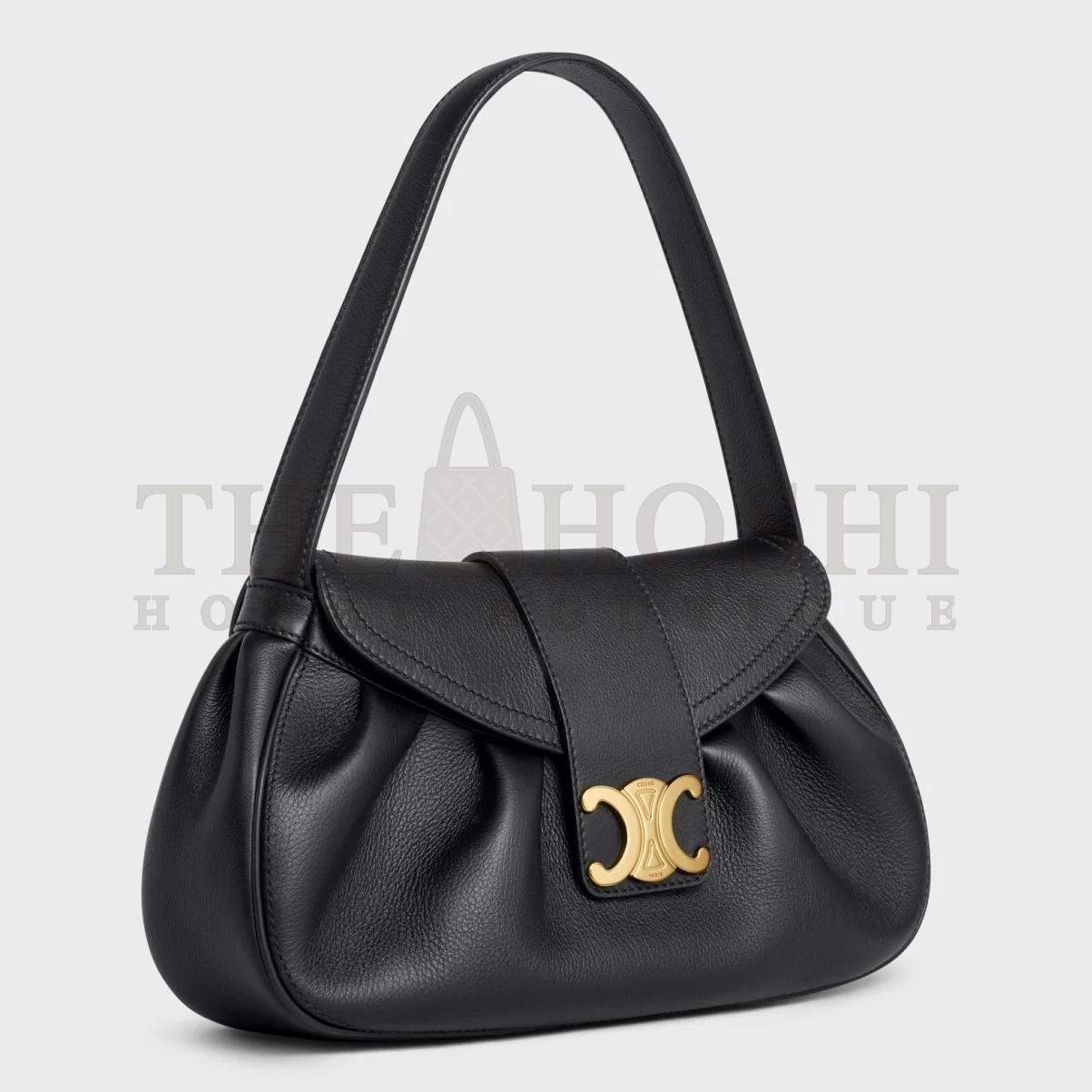 Ce1i*e Medium Polly Shoulder Bag in Black Calfskin Master Quality