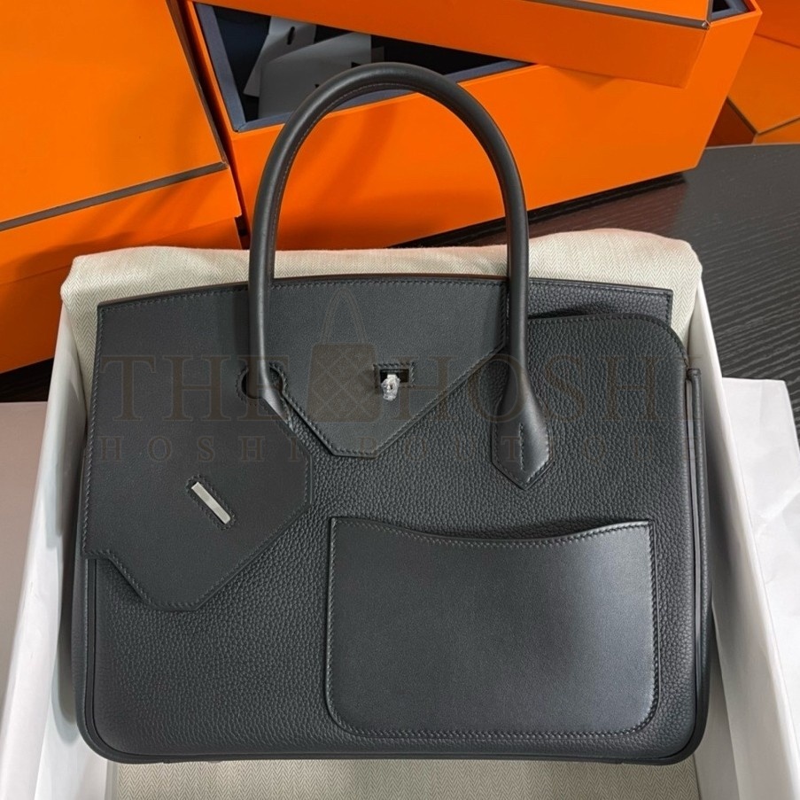 H**me5 Birkin 30 en Desordre Bag in Black Swift and Clemence Leather Master Quality