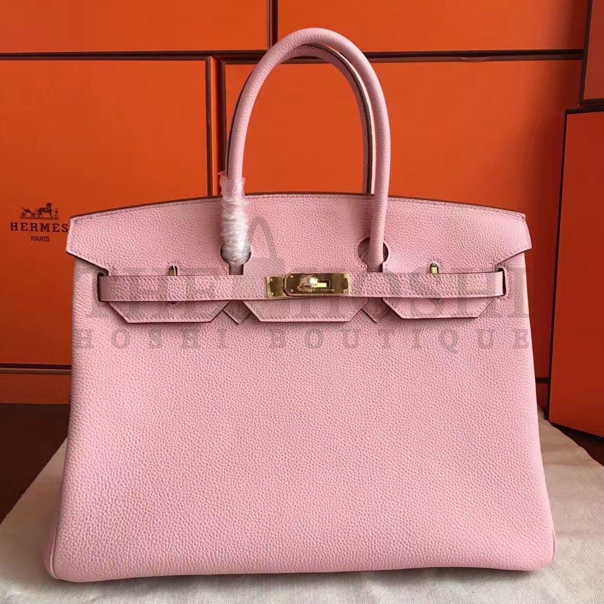 H**me5 Pink Clemence Birkin 40cm Handmade Bag Master Quality
