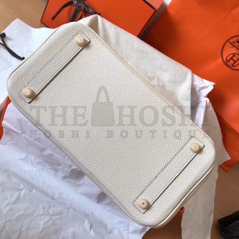 H**me5 White Birkin 30cm Clemence Handmade Bag Master Quality