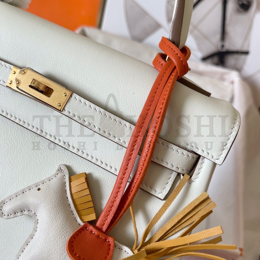 H**me5 Kelly Retourne 25 Handmade Bag In Craie Swift Calfskin Master Quality