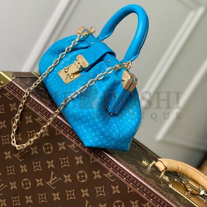 L0vis Vvtt0n LV Women Monogram Clutch Blue Calfskin Leather S-Lock Master Quality