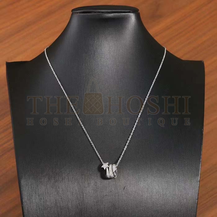 Ch**el Women CC Étoile Filante Necklace 18K White Gold D1am0nds Master Quality