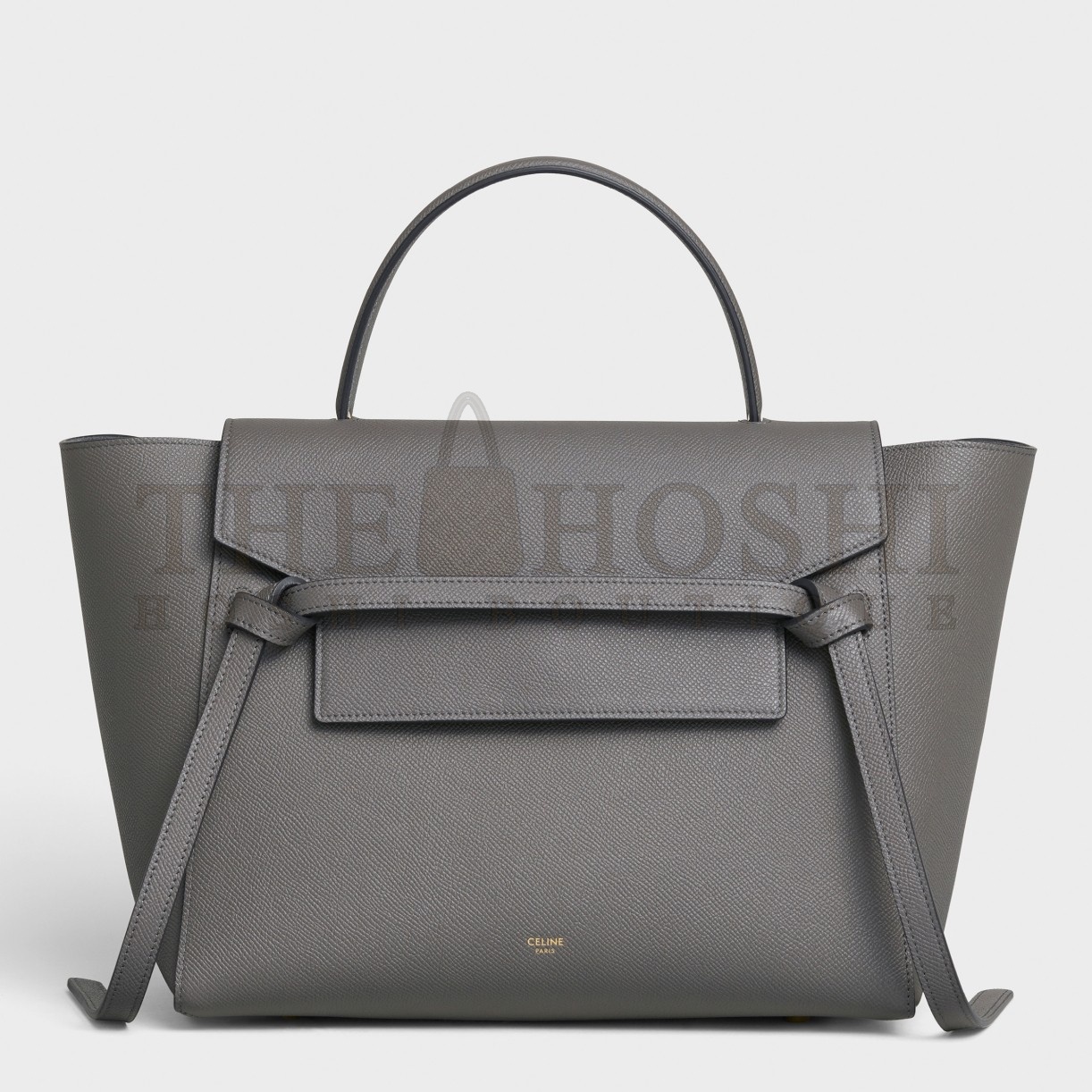 Ce1i*e Belt Mini Bag In Grey Grained Calfskin Master Quality