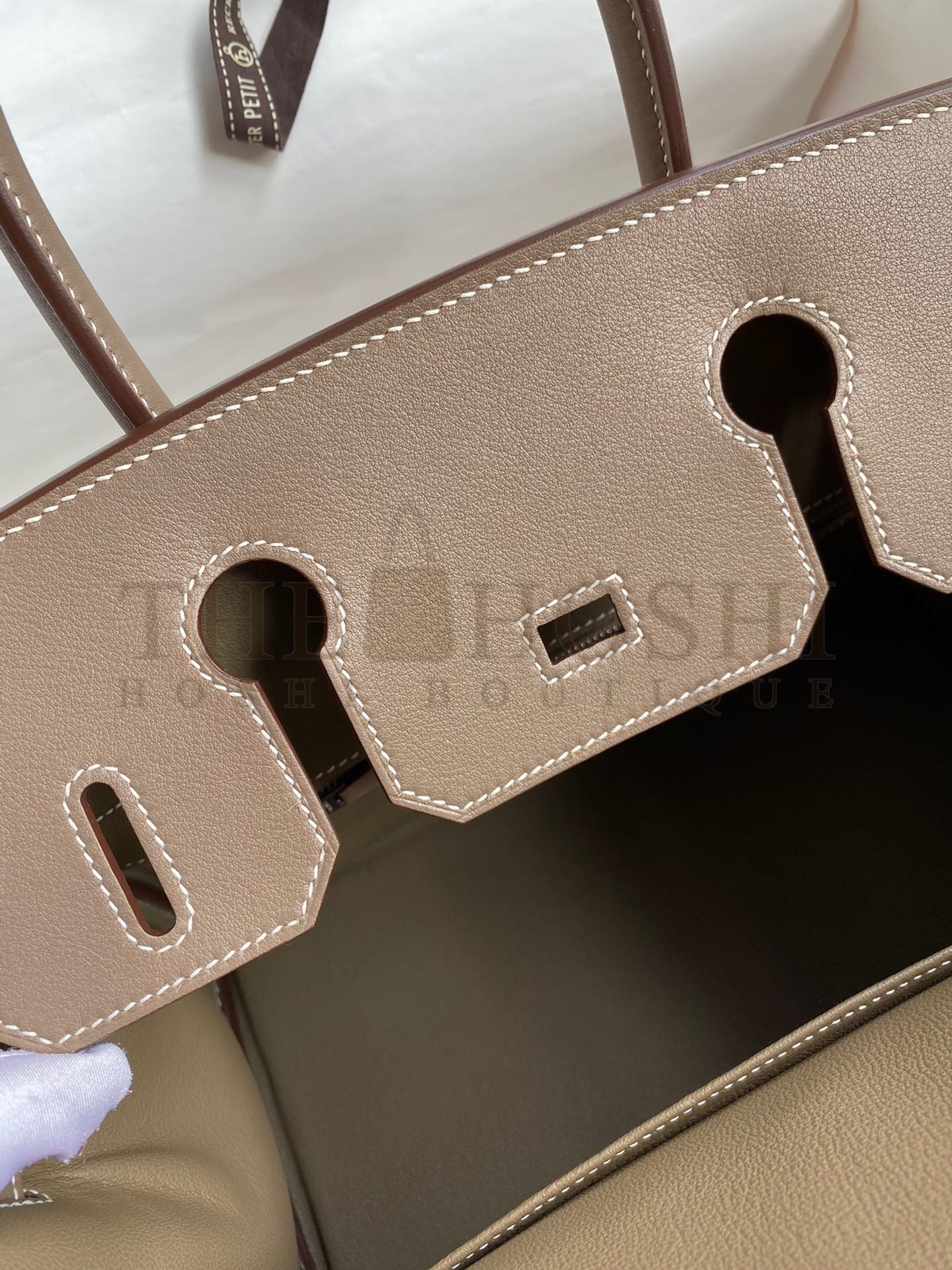 H**me5 Birkin 30 Handmade Bag In Toile &amp; Tourterelle Swift Leather Master Quality