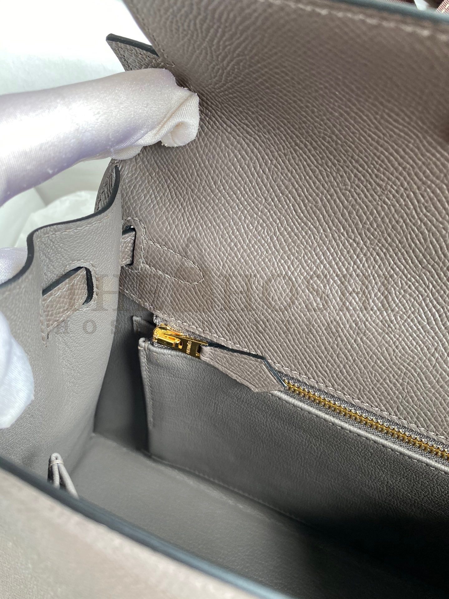 H**me5 Epsom Kelly 25cm Sellier Handmade Etain Bag Master Quality