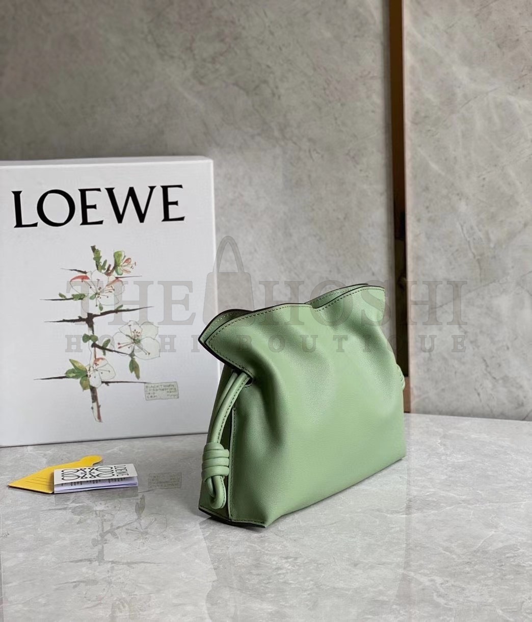 L0ew* Flamenco Mini Clutch In Rosemary Nappa Leather Master Quality
