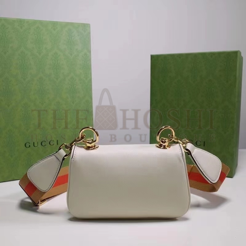 Gvc*1 Women GG Blondie Mini Bag White Leather Round Interlocking G Master Quality