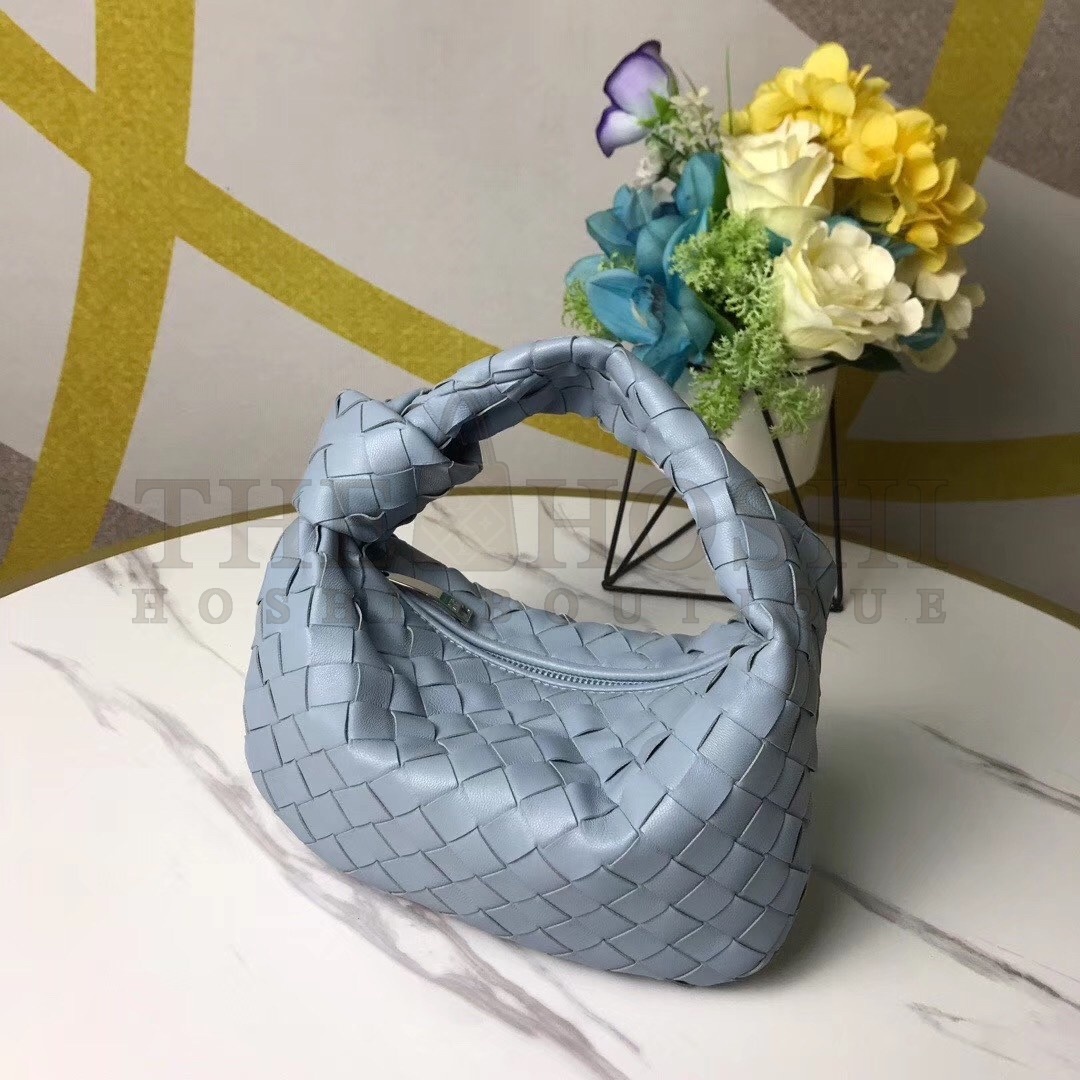 B0tt*ga Ven*ta Mini BV Jodie Bag In Light Blue Woven Leather Master Quality