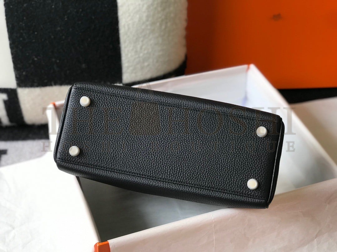 H**me5 Kelly 32cm Retourne Bag in Black Clemence Leather GHW Master Quality