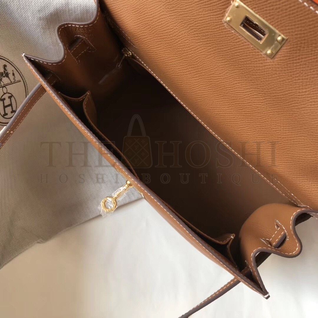 H**me5 Kelly 28cm Sellier Bag In Brown Epsom Leather Master Quality