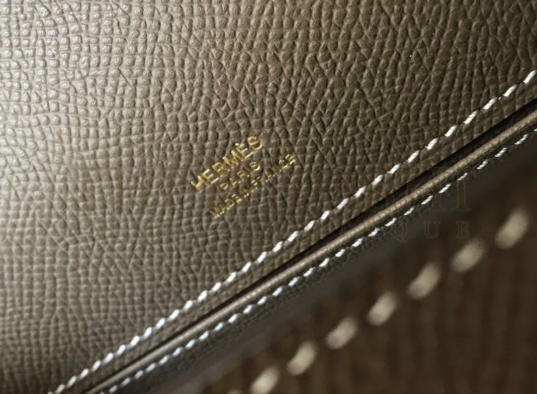 H**me5 Kelly Pochette Clutch Bag In Taupe Epsom Leather Master Quality