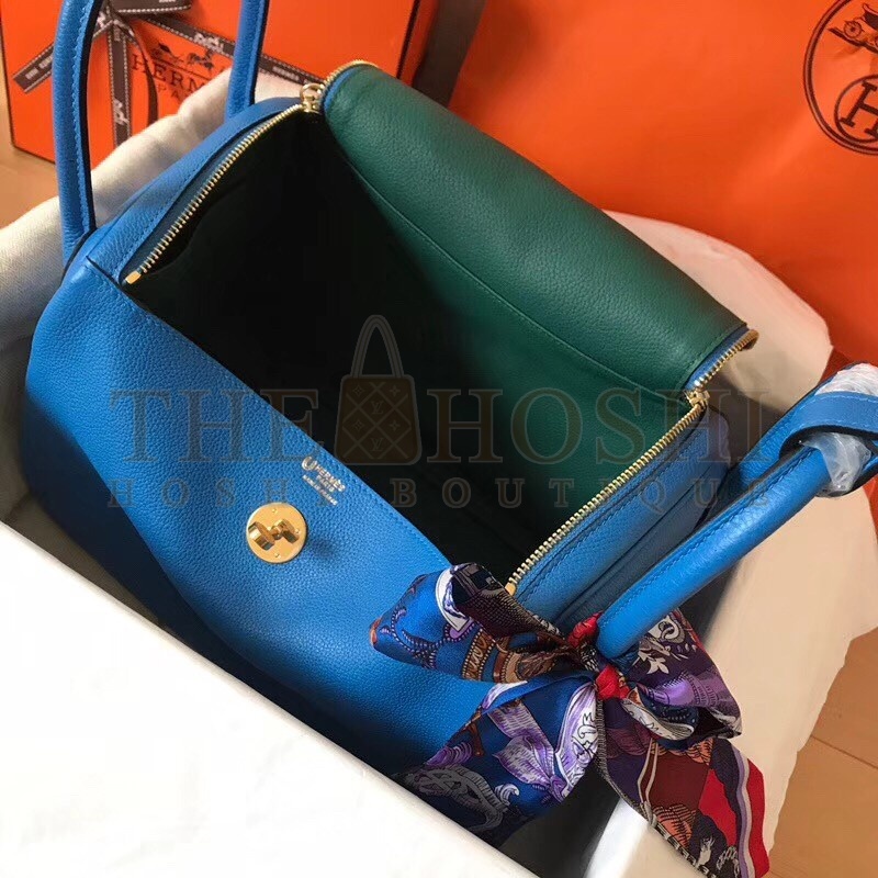 H**me5 Blue Zanzibar Lindy 30cm Bicolor Handmade Bag Master Quality