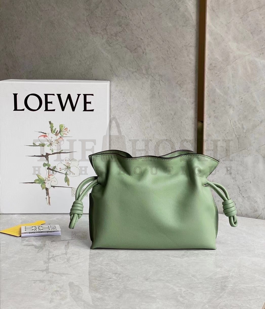 L0ew* Mini Flamenco Clutch Bag In Rosemary Calfskin Master Quality