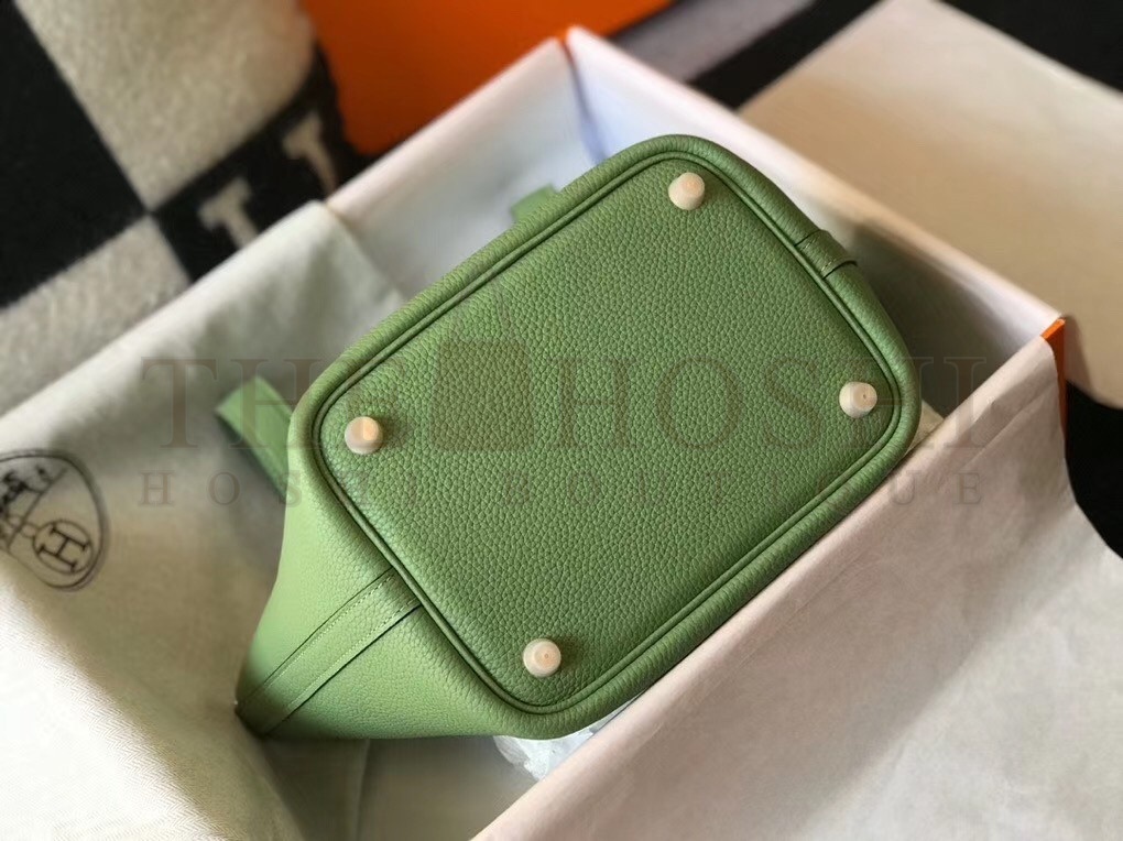 H**me5 Vert Criquet Picotin Lock PM 18cm Handmade Bag Master Quality